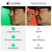 Intake Breathing Nasal Strip Starter Kit (15 Count, Black) - Boost Oxygen Intake, Reduce Snoring, Improve Sleep Quality - Sweat Resistant, Skin Safe Nasal Strips - Extra Strength Snoring Solution