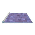 thumbnail image 2 of Ahgly Company Machine Washable Indoor Square Patchwork Blue Transitional Area Rugs, 6' Square, 2 of 4