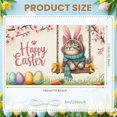 thumbnail image 2 of Pink Cherry Blossom Happy Easter Banner Bunny Ear Design Easter Backdrop Colorful Easter Eggs Themed Spring Easter Display for Easter Party Spring Celebration Photo Shoot, 2 of 9