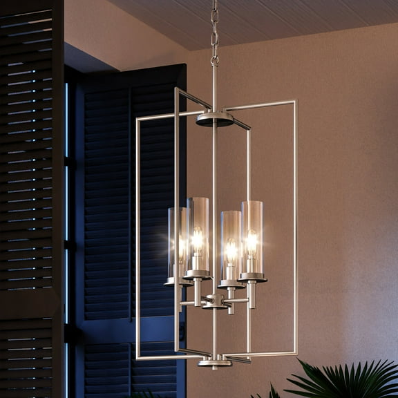 Luxury New Traditional Chandelier, 31.75H x 18W, with Transitional Style, Brushed Nickel, UHP3984 by Urban Ambiance