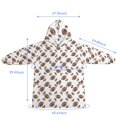 thumbnail image 3 of Wearable Blanket Hoodie,Football Bow White Pattern Oversized Sherpa Blanket Hoodie with Super Pockets,Super Warm Fuzzy Pullover for Women & Men, 3 of 6