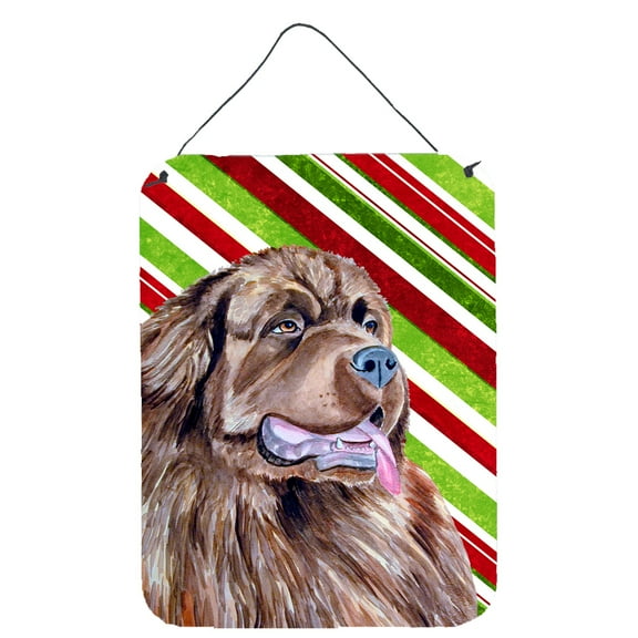 Newfoundland Candy Cane Holiday Christmas Wall or Door Hanging Prints