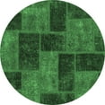 thumbnail image 1 of Ahgly Company Indoor Round Patchwork Emerald Green Transitional Area Rugs, 8' Round, 1 of 4