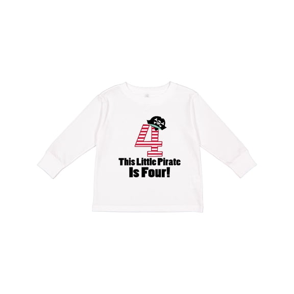 Inktastic Pirate 4th Birthday Party Boys or Girls Long Sleeve Toddler T-Shirt