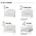 thumbnail image 4 of Child Craft Hampton Arch Top Crib and Changing Table Nursery Set, 4-in-1 Convertible, Matte White, 2-Piece, 4 of 8