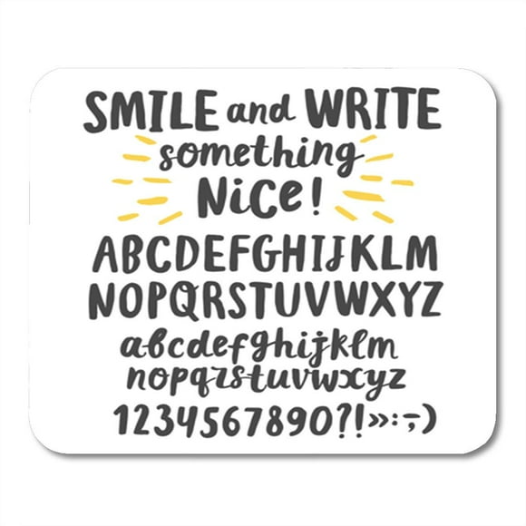 POGLIP Hand Brush Ink ABC Upper and Lower Letters Doodle Mousepad Mouse Pad Mouse Mat 9x10 inch