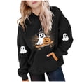 thumbnail image 2 of Gamivast Halloween Ghost Graphic Hoodies for Girls Long Sleeve Pullover Sweatshirts Spooky Skateboard Pumpkin Print Fall Winter Casual Hooded Tops with Pocket Black 7 Years, 2 of 4