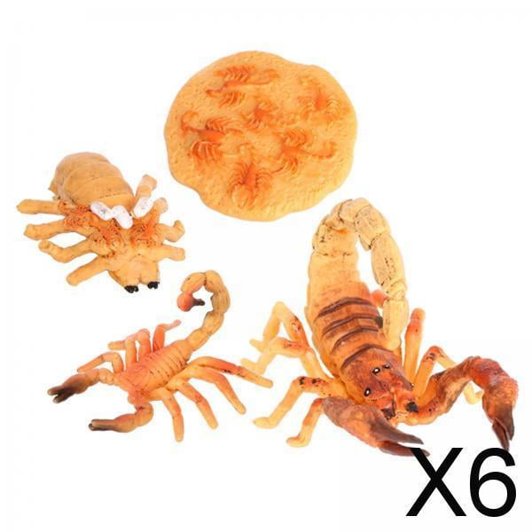 6 Figuras de Escorpión de Insectos de Plástico Surtidos, Modelo, Juguetes Educativos para Niños, Regalos 6 piezas