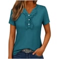 thumbnail image 2 of mfyjkho Tops Para Hacer Ejercicio Para Mujer, Blusa Informal De Manga Corta Con Capucha Y Cuello En V Liso De Gran Tamaño Para Mujer Tops Para Salir Para Mujer Xxxl, 2 of 7