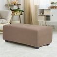 thumbnail image 1 of SNNROO Housse Extensible pour Pouf d'Intérieur, Jacquard, Rectangulaire, Housse de Repose-Pieds, Gris Foncé, Très Grand, 1 of 7
