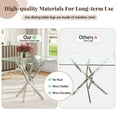 thumbnail image 5 of 5-Piece 36" Square Glass Dining Table for 4, Clear Tempered Glass Top & stainless steel Metal Legs Dining Table with Dining Chairs for Dining Room, Kitchen, Meeting Room, 5 of 9