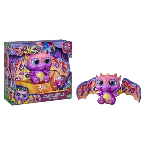 furReal Moodwings Baby Dragon Interactive Pet, 50 Sounds & Reactions, Walmart Exclusive