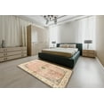 thumbnail image 4 of Ahgly Company Indoor Round Traditional Khaki Gold Medallion Area Rugs, 4' Round, 4 of 6