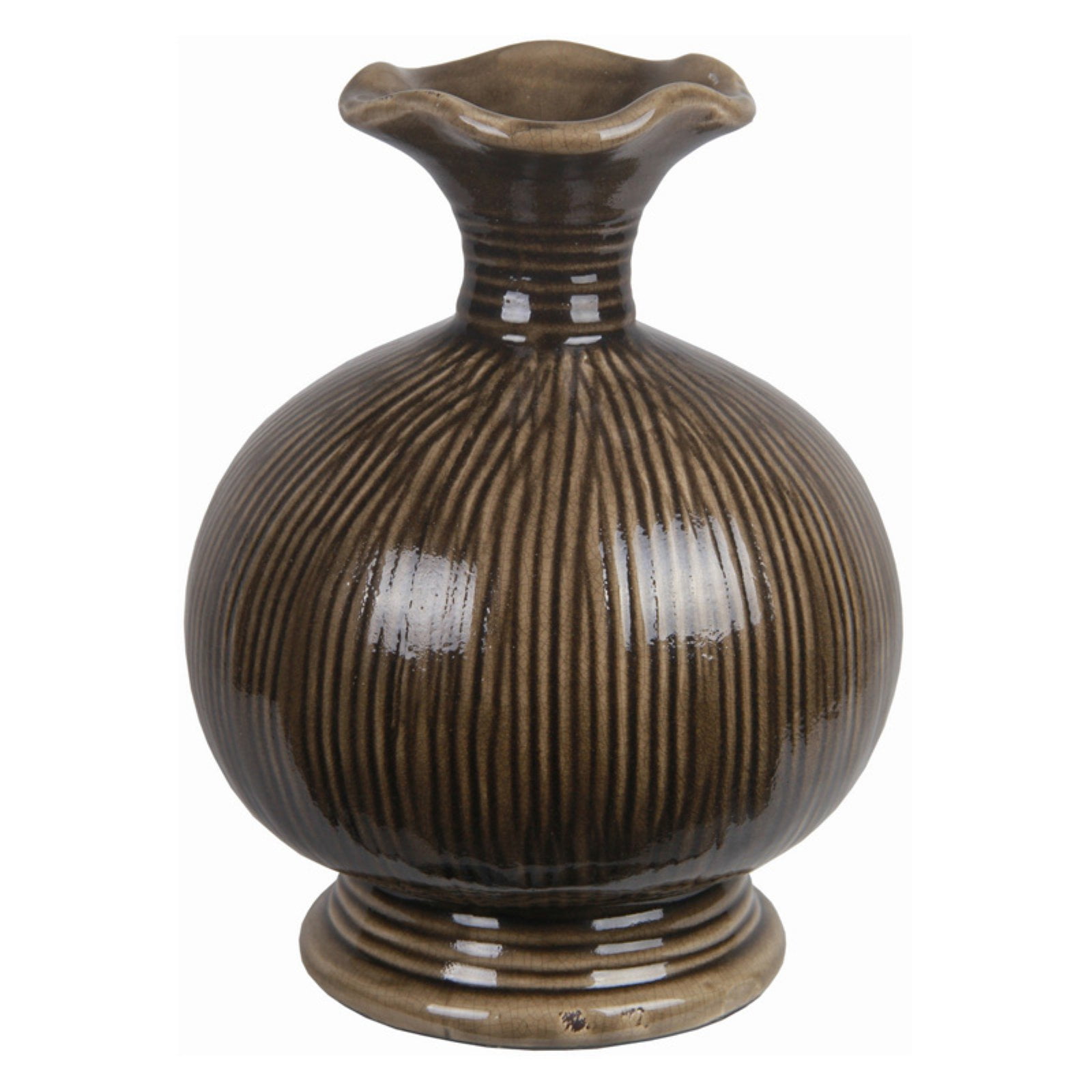 Privilege International Striped Ceramic Table Vase