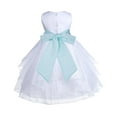 thumbnail image 3 of Ekidsbridal White Mint Shimmering Organza Flower Girl Dresses for Toddlers Wedding Beauty Pageant Communion Baptism Gown 4613S M, 3 of 3
