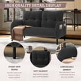 thumbnail image 2 of 47" Small Loveseat Sofa Couch for Small Spaces,Corduroy Upholstered 2-Seater Love Seats for Apartment, Bedroom,Office,Gray, 2 of 7