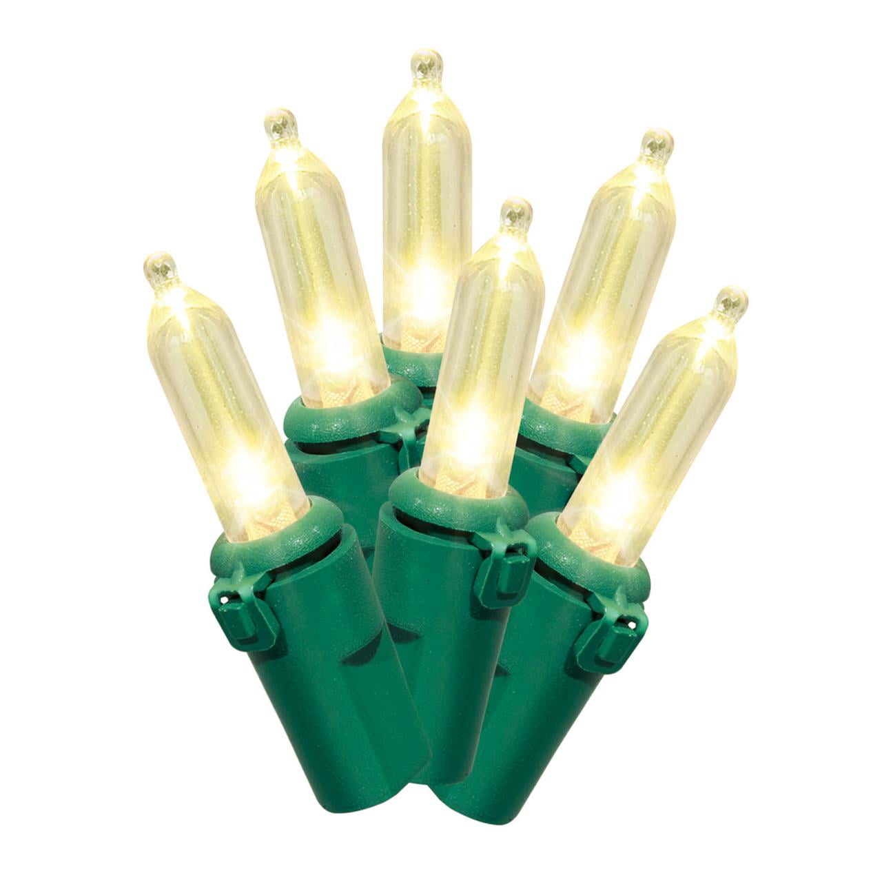 Holiday Time 300-Count Warm White LED Mini Christmas Lights, with Green Wire, 61.3 feet