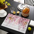 thumbnail image 3 of Pink Eucalyptus Leaves Placemats Set of 6, Summer Botanical Farmhouse Rustic Wood Placemats for Dining Table, Place Mats for Kitchen Tabletop, Waterproof Wipeable Dining Table Mats Set, 3 of 9