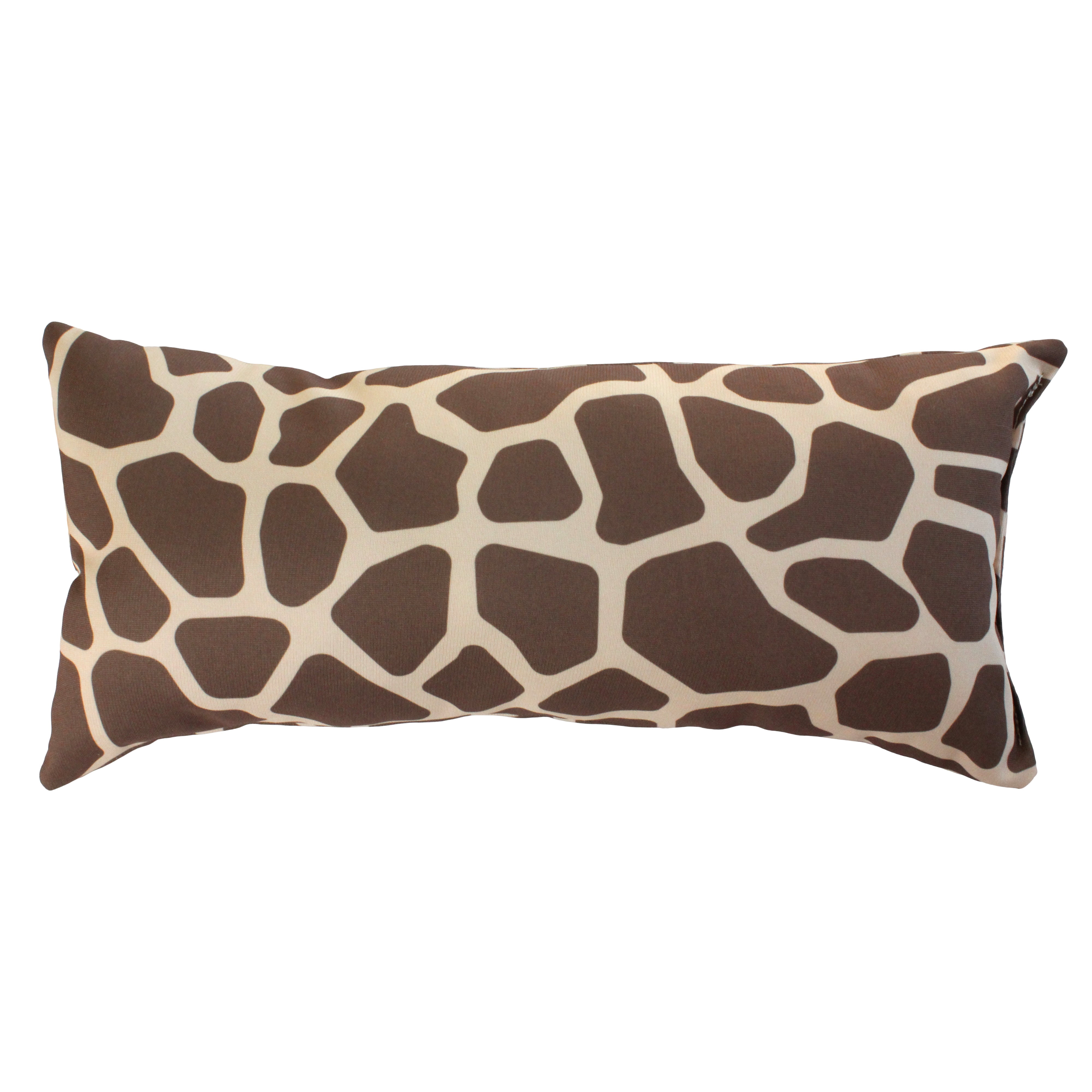 Everything Comfy Giraffe Print Decorative Pillow, 16x6 Inch, Dark Brown,