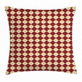 thumbnail image 1 of Fleur De Lis Throw Pillow Cushion Cover, Geometrical Rhombus Arrangement Western Culture Royal Lily Pattern, Decorative Square Accent Pillow Case, 18 X 18 Inches, Ruby Yellow White, by Ambesonne, 1 of 2