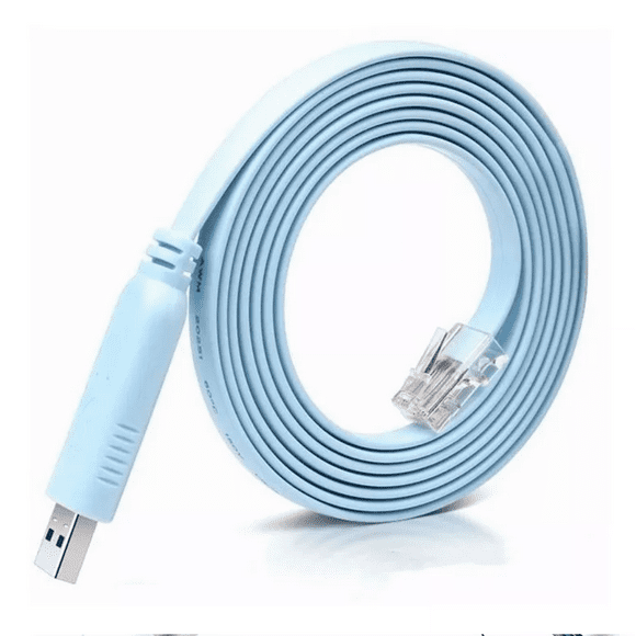 Cable Rj45 Macho A Usb Hembra Consola Cisco Ethernet Cat E5 Azul Claro