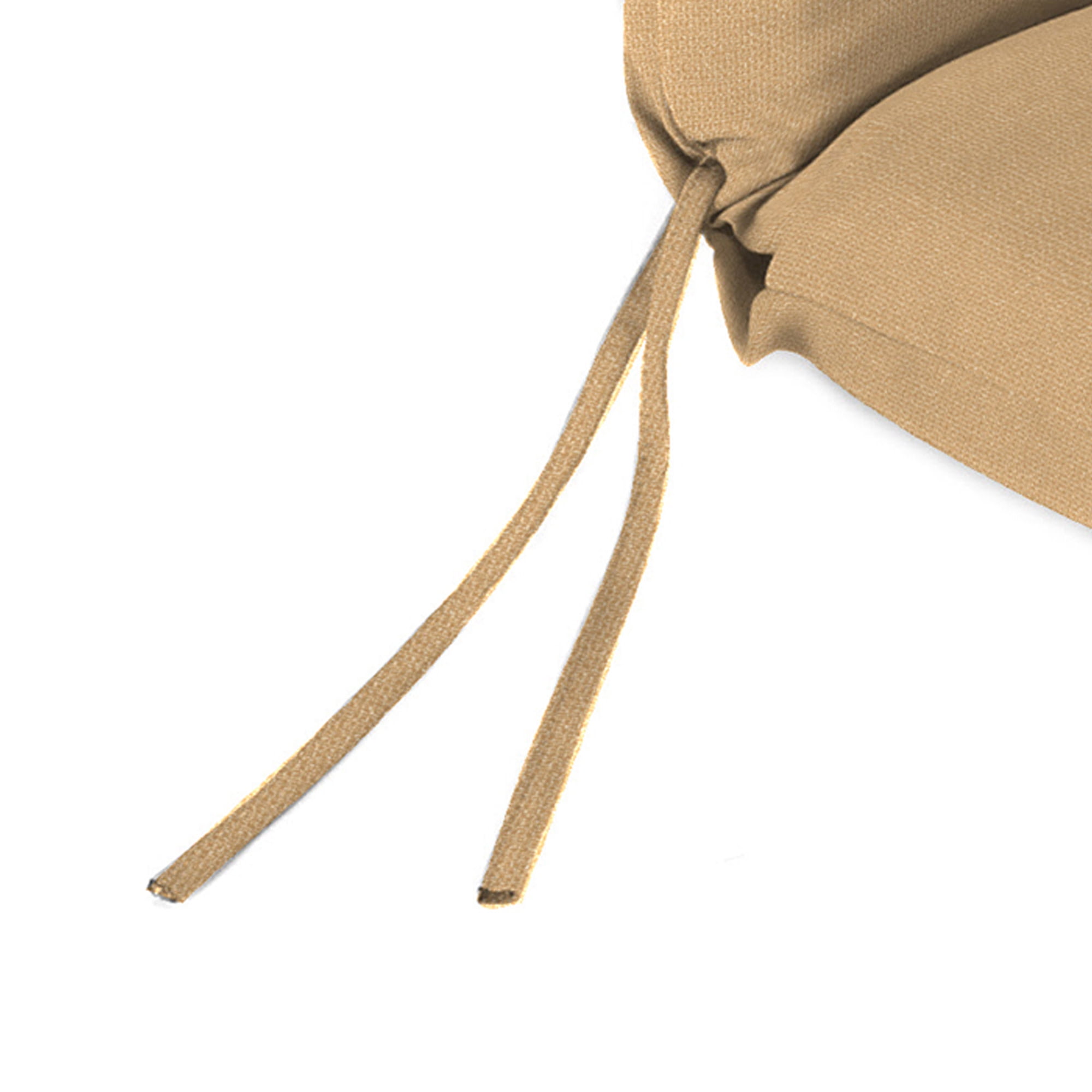 Jordan Manufacturing 44" x 22" Rave Birch Tan Solid Rectangular Outdoor Chair Cushion with Ties and Hanger Loop (2 Pack)