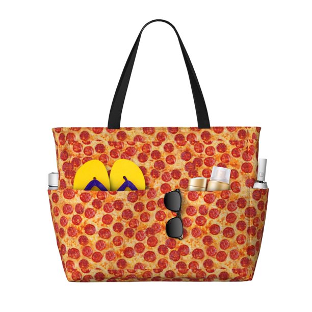 Easygdp Pizza Bolsa de Viaje de Playa de Gran Capacidad, Bolsa Tote Perfecta para la Playa, Escapadas de Fin de Semana y Viajes