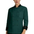 thumbnail image 2 of Unisex Chef Coat Long Sleeves Sleeves Double-Breasted Kitchen Chef Uniform Dark Green 3XL, 2 of 6