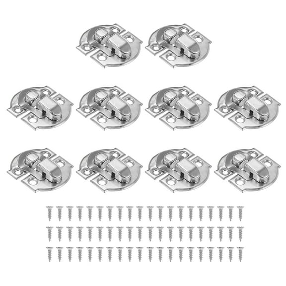Small Metal Box Toggle Latch, 10 Pack Vintage Hasp Latch Lock Buckle Hardware with Mounting Screw, Silver