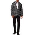 thumbnail image 2 of BLAZERS DE PUNTOS POLKA CHIC INSPIRADORES PARA HOMBRES, AJUSTE SLIM, CHAQUETA DE NEGOCIO DE UN BOTÓN, TAMAÑO 2XL, NEGRO, 2 of 6