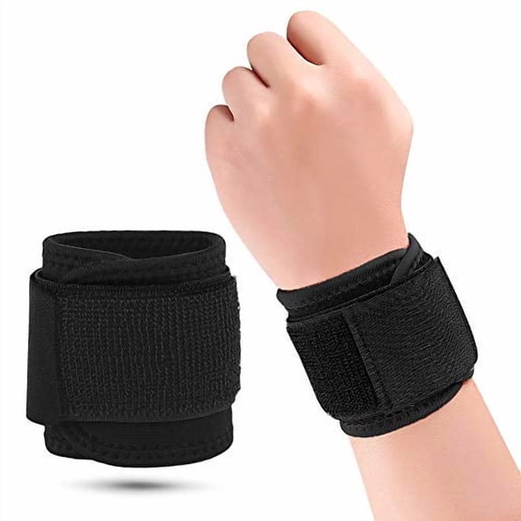 Wrist Brace,Compression Wrist Strap Support Wrist for Men & Women,Youth & Elderly,Boys& Girls,One Size Adjustable,Sports Wristband 1 PCS (Black)