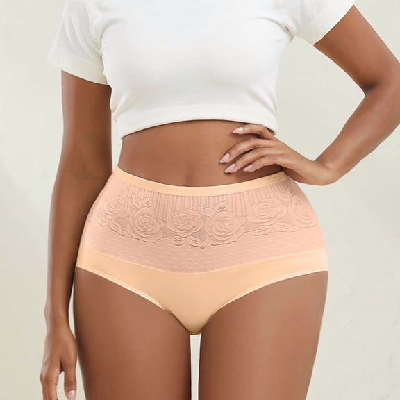 Xucatan Women's High Waist Seamless Briefs, Tummy Control Breathable Ladies Underwear, Butt Lifting Stretchy Feminine Panties, Mid Rise Comfortable Underwear for Women Gift