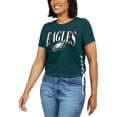 thumbnail image 4 of Women's WEAR by Erin Andrews Midnight Green Philadelphia Eagles Lace Up Side Modest Cropped T-Shirt, 4 of 4