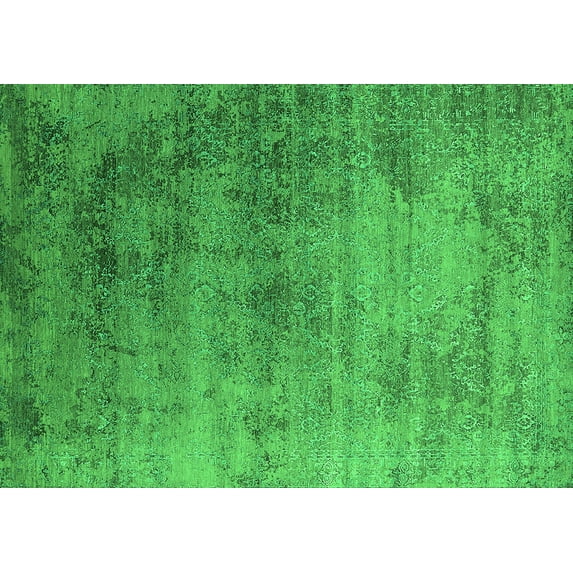 Ahgly Company Indoor Rectangle Oriental Green Industrial Area Rugs, 5' x 8'