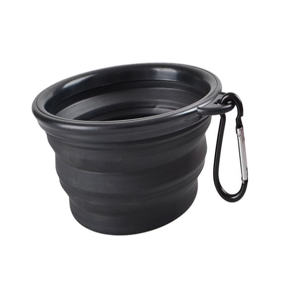 Folding Portable Silicone Dog Bowl With Carabiner Outdoor Bowl Dish for Dog Pet Cat Food Water Feeding Dog Bowls