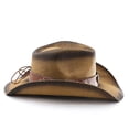 thumbnail image 5 of XIAOCHA Women's Breathable Straw Cowboy Hat Sun Protection Shapeable Brim Horse Riding Rodeo Cowgirl Hat,Coffee, 5 of 5