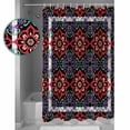 thumbnail image 3 of Red Purple Green Boho Shower Curtains for Bathroom Waterproof Fabric Bath Curtains Decor Bath Tub Curtain Ethnic Abstract Geometric Art Decorative Shower Curtain Sets with 12 Hooks, 72x72 Inch, 3 of 6