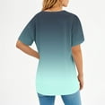 thumbnail image 6 of Women's Tops Summer Casual V Neck Short Sleeve Tunic Shirts Loose Gradient Color Soft Comfortable Tee (M, Army Green), 6 of 7