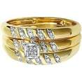 thumbnail image 2 of Gems & Jewels 3.00 Ct Round Cut White Diamond Engagement Wedding Thanksgiving Christmas Trio Ring Set 14K Yellow Gold Plated 925 Sterling Silver For Unisex -7, 2 of 2