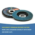 thumbnail image 4 of Eco Edge 4.5-Inch High Density Premium Zirconia 80 Grit Flap Disc: 10 Pack | 4-1/2"x7/8" Sanding Discs for Angle Grinder (80 Grit, Bevel Type 29), 4 of 7