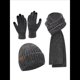 thumbnail image 3 of Conjunto de 3 Piezas de Gorro, Bufanda y Guantes de Punto Universales de Invierno para Adultos, Mujeres y Hombres. Negro Talla Única, 3 of 7