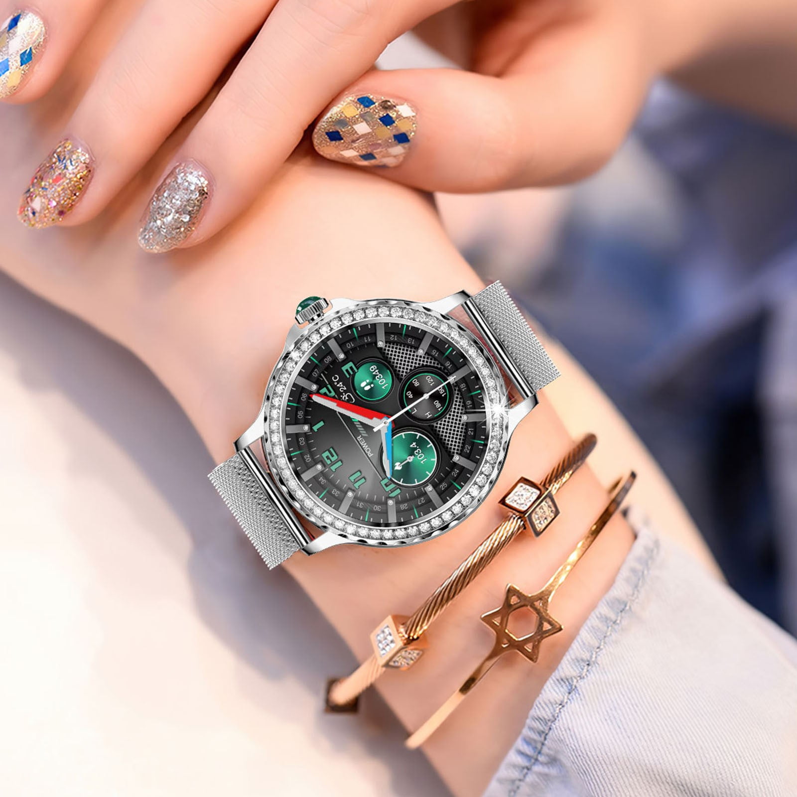 Women's Smart Watch 1.3 Inch Smart Watch For Android And IOS Phones IP68 Water Fitness Watch Voice Features For Women And Men