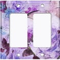 thumbnail image 6 of Metal Light Switch Plate Outlet Cover Flower White Rose Purple ROS013, 6 of 13