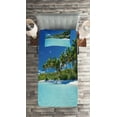 thumbnail image 2 of Ambesonne Sea Quilted Coverlet 2 Pcs, Relax Beach Resort Spa, Twin Size, Turquoise Blue Green, 2 of 2