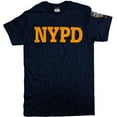 thumbnail image 3 of NYPD Short Sleeve Yellow Print with Sleeve Badge T-Shirt Navy Large, 3 of 3
