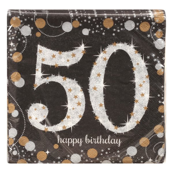 Sparkling Celebration 50th Birthday Beverage Napkins (16) - Walmart.com ...