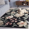thumbnail image 3 of SAFAVIEH Jardin Leland Floral Area Rug, Black/Beige, 6' x 9', 3 of 11