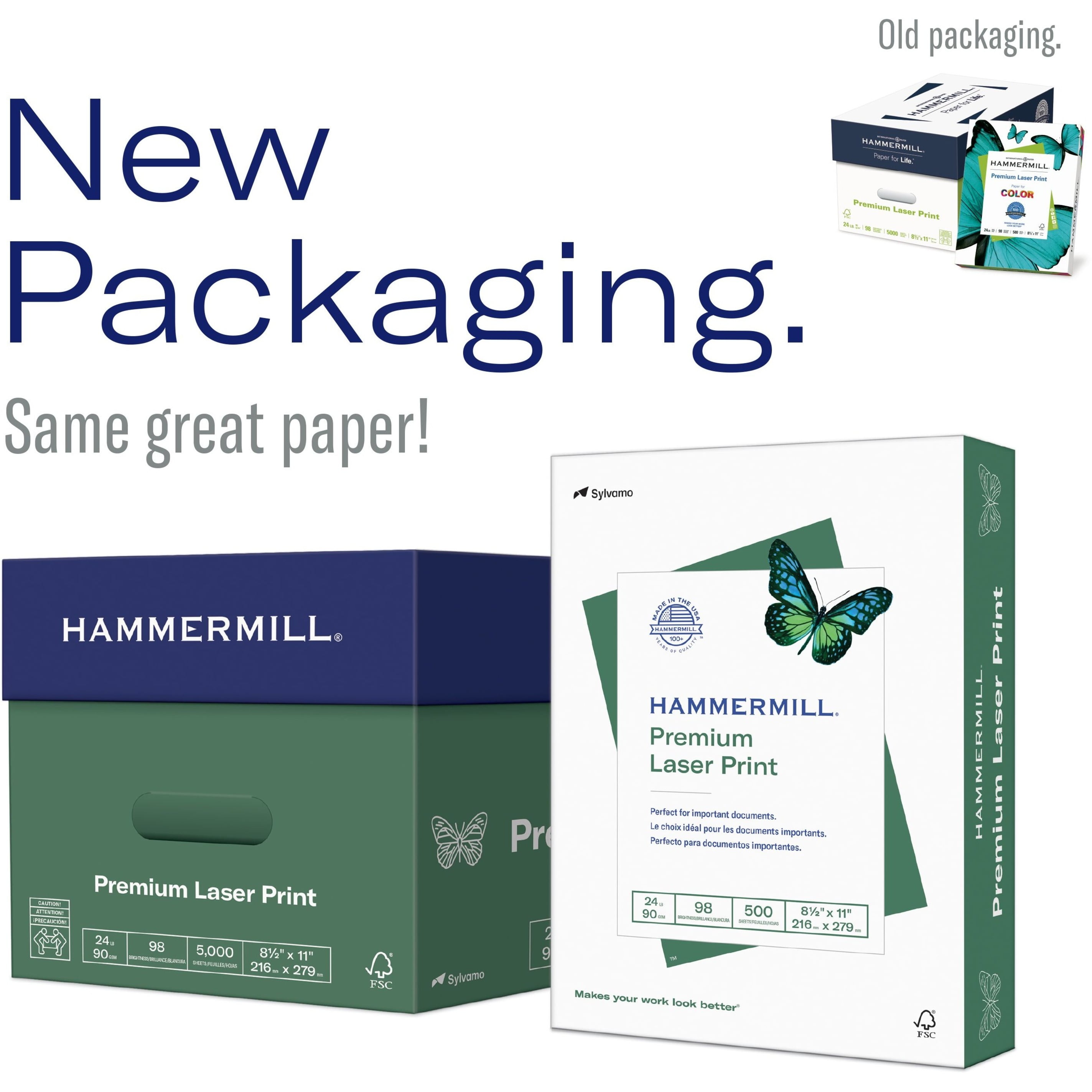 Hammermill Premium Laser Print Paper, 500 Per Ream, White