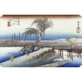 thumbnail image 2 of Hiroshige 24x17 Black Ornate Wood Framed with Double Matting Museum Art Print Titled - Mie River Near Yokkaichi, 2 of 4