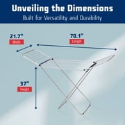 Leifheit Siena 180 Classic Lightweight Foldable Clothes Drying Rack, Silver